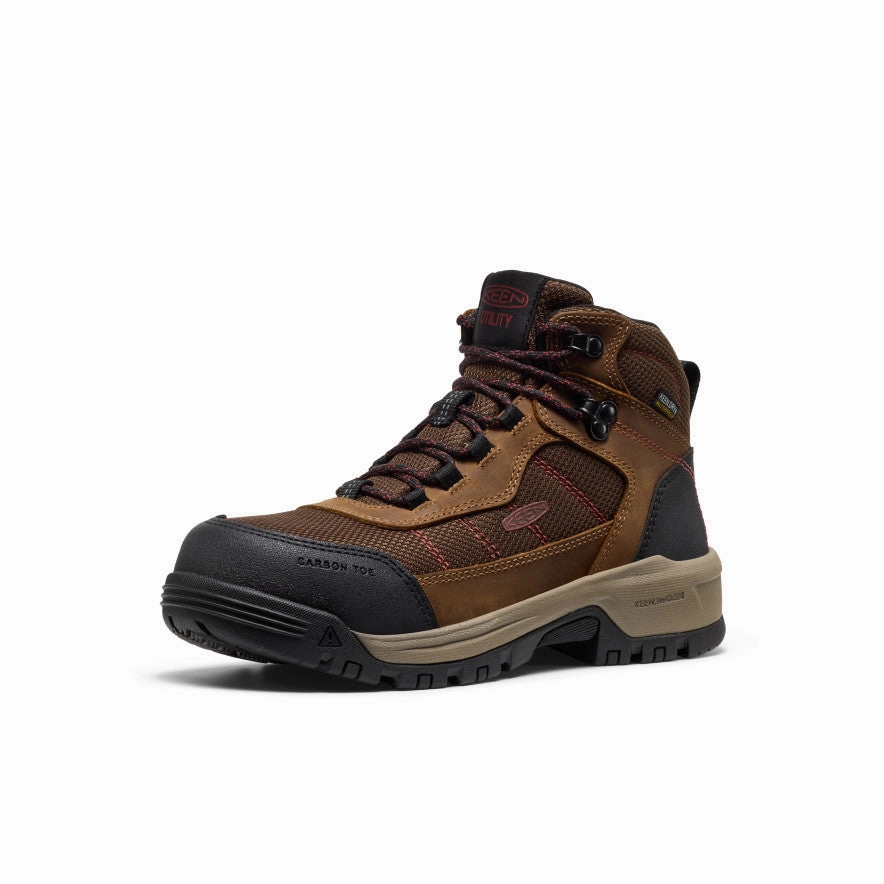 Power Step Women's Skokie Waterproof Work Boot (Carbon Toe)  |  Bison/Black
