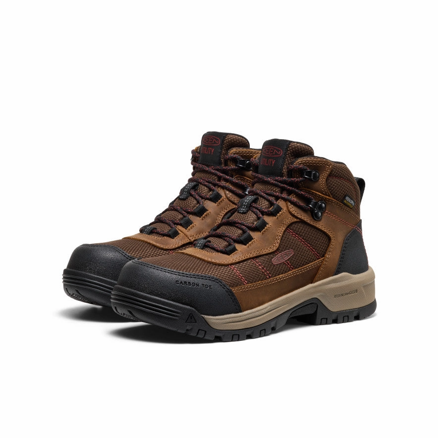 Protective Build Canvas Women's Skokie Waterproof Work Boot (Carbon Toe)  |  Bison/Black
