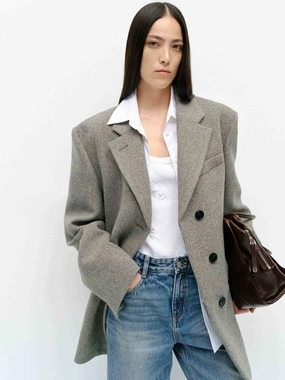 QuickAccess Pockets Wool Herringbone Blazer