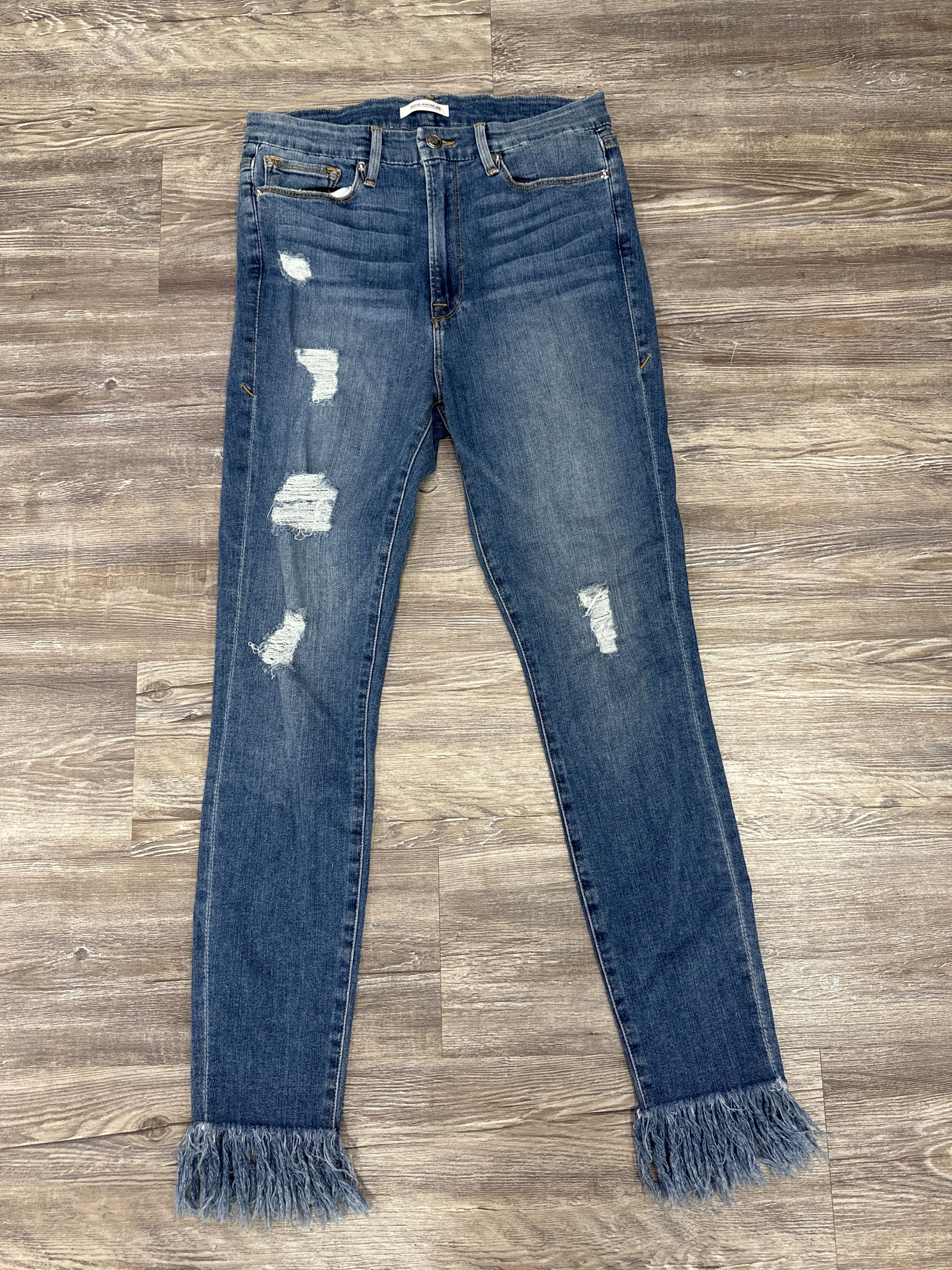 Moisture Wicking Technology Jeans Designer By Good American In Blue Denim, Size: 10