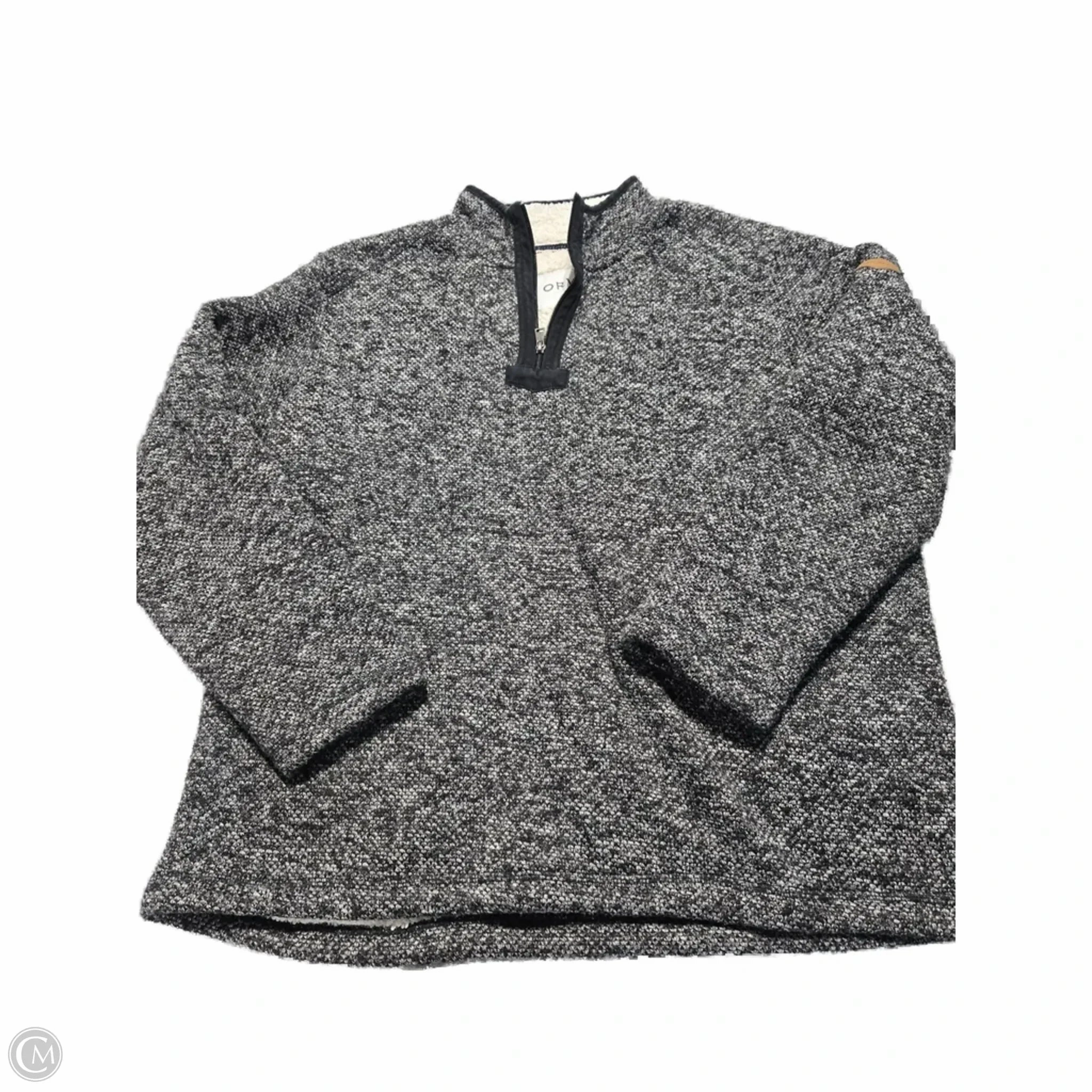 Coat Faux Fur & Sherpa By Orvis In Grey, Size: Xl Layered Collar