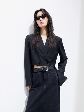 Deconstructed Hem Blazer Reflective Detailing