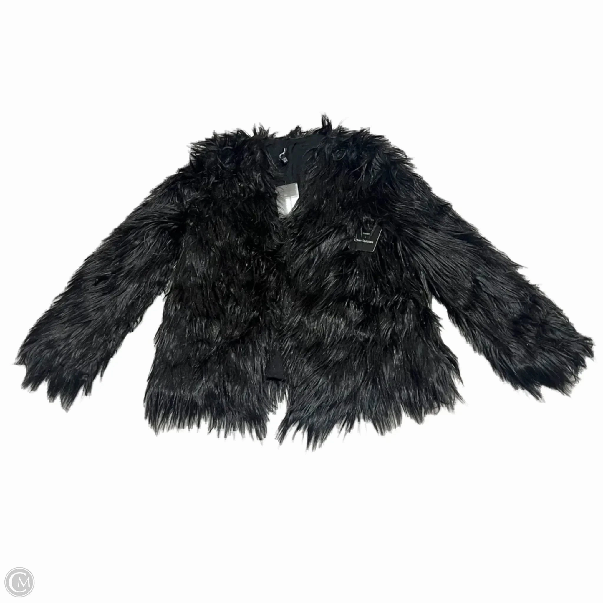 Hidden Zipper Coat Faux Fur & Sherpa By Urban Outfitters In Black, Size: M