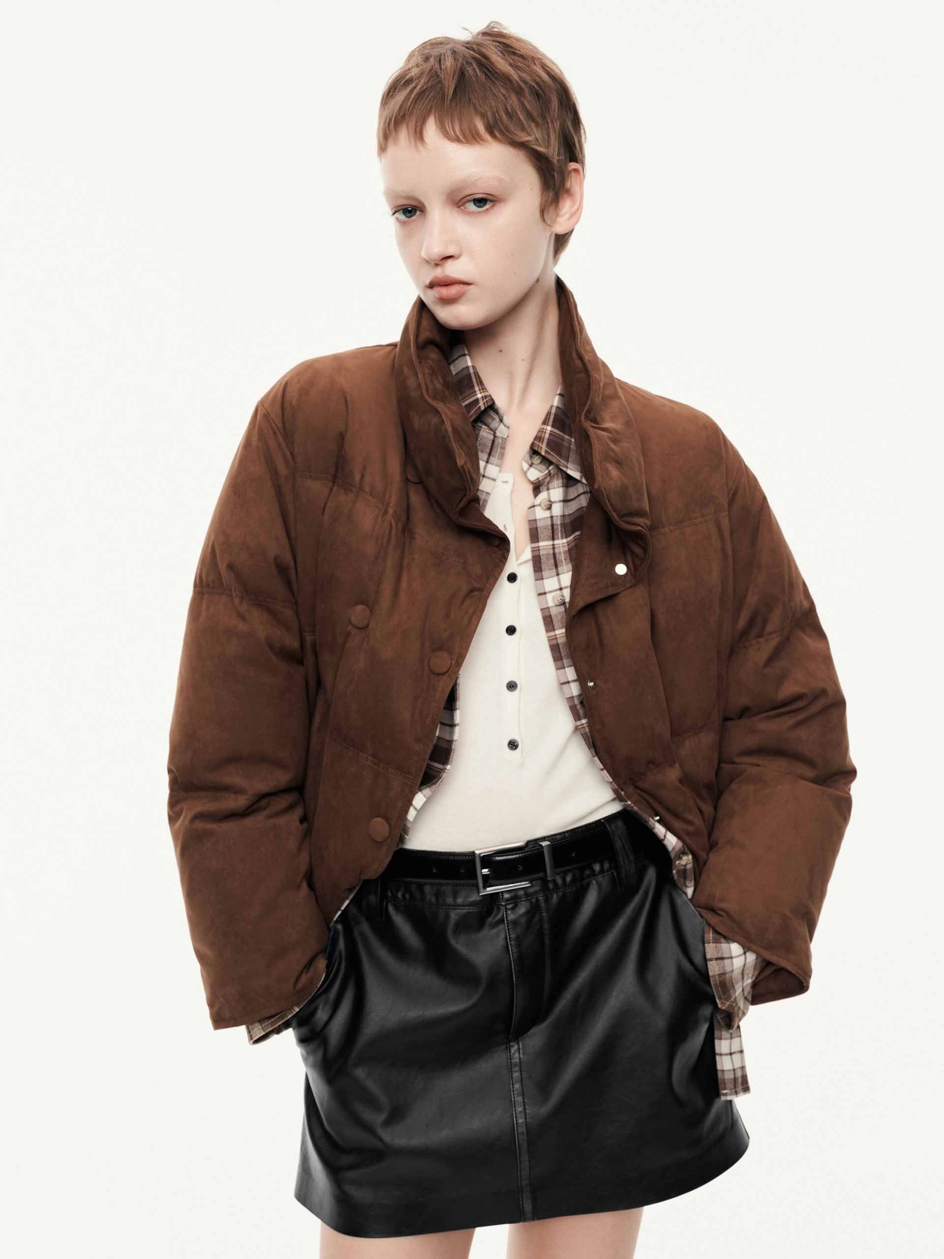 Double stitching Double Breasted Down Jacket
