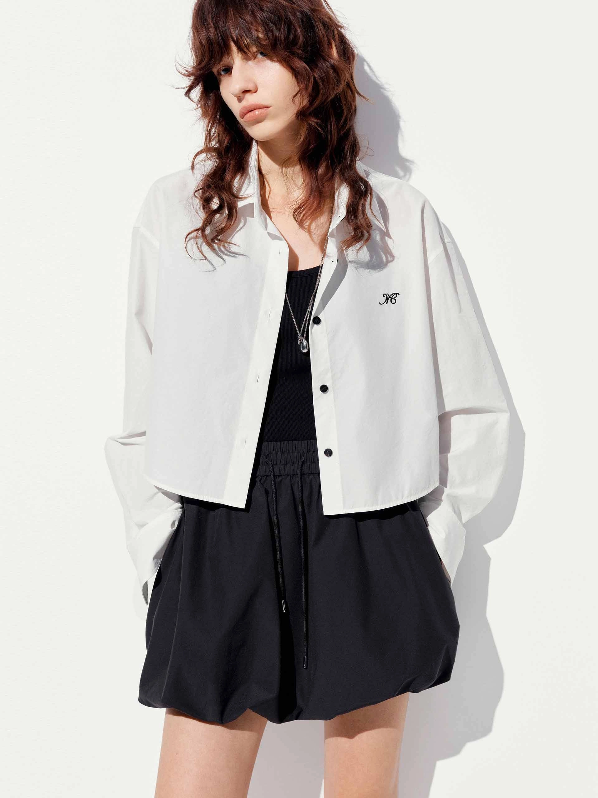 Letter Embroidered Shirt All-Weather Ready Cultural Inspired
